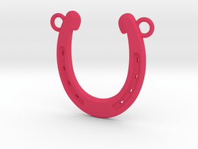 Horseshoe Pendant in Pink Processed Versatile Plastic