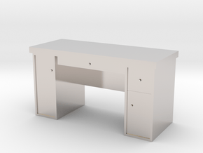 HO Scale Desk  in Rhodium Plated Brass