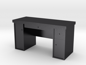 HO Scale Desk  in Polished and Bronzed Black Steel