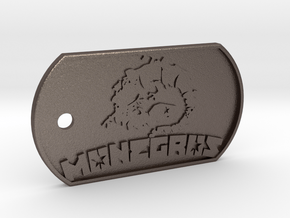 Monegros Dog Tag in Polished Bronzed Silver Steel