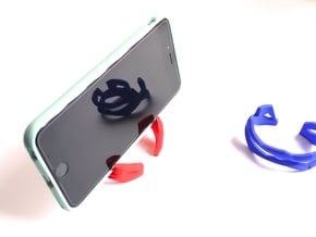 iPhone Stand - ST(r)AND CUFF - iPhone 7 / 6 / Plus in Red Processed Versatile Plastic: Small