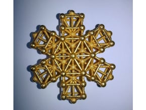 Snowflake of Life v 2.0 in Polished Gold Steel