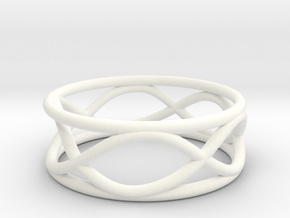 Infinity Ring- Size 5 in White Processed Versatile Plastic