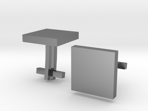 Square Cufflinks in Fine Detail Polished Silver
