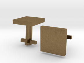 Square Cufflinks in Natural Bronze