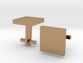 Square Cufflinks in Polished Brass