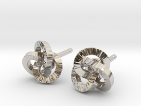 Trefoil Earrings in Rhodium Plated Brass