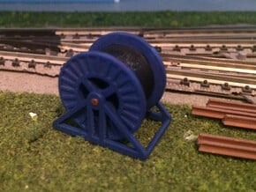 N Scale Steel Cable Reel (Full) in Smooth Fine Detail Plastic