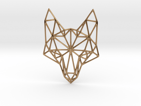 Geometric Fox Head Pendant in Polished Brass