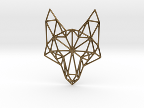 Geometric Fox Head Pendant in Polished Bronze