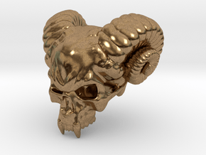Demon Skull Bead in Natural Brass