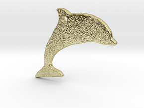 Dolphin Necklace Pendant in 18k Gold Plated Brass