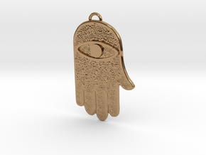 Hamsa Hand Pendant in Polished Brass