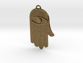 Hamsa Hand Pendant in Polished Bronze
