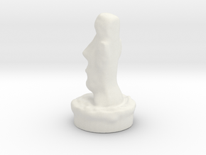 Easter Island Head Statue in White Natural Versatile Plastic