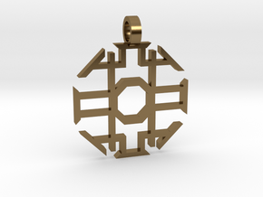 Eight Sided Pendant in Polished Bronze