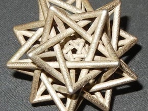 5 Tetrahedra inside 5 Tetrahedra in Polished Bronzed Silver Steel