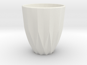 Polygon cup in White Natural Versatile Plastic