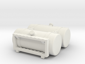 1:64 48" Fuel Tanks with Steps in White Natural Versatile Plastic