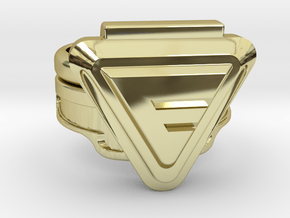 Custom Doctor Evil Ring v2 18.34mm Size 8 1/4 in 18k Gold Plated Brass
