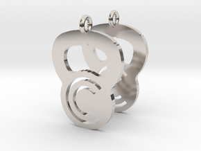 Crossfit Commence Earrings in Rhodium Plated Brass