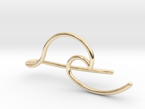 Wave tie bar in 14k Gold Plated Brass