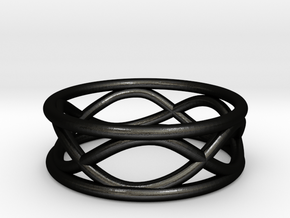 Infinity Ring- Size 7 in Matte Black Steel