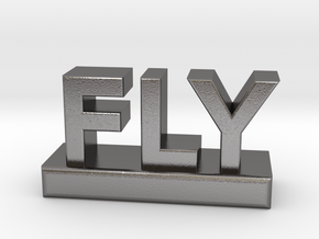 FLY - the word. in Polished Nickel Steel