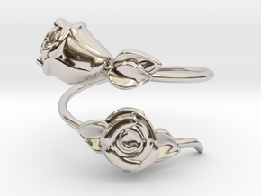 Roses ring anello con boccioli in Rhodium Plated Brass: 6.75 / 53.375