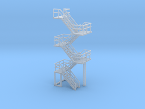 N Scale Staircase 57.4mm in Tan Fine Detail Plastic