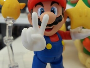 Victory (Bent) Hands for S.H. Figuarts Mario / Lui in White Processed Versatile Plastic