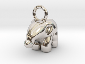Elephant in Rhodium Plated Brass