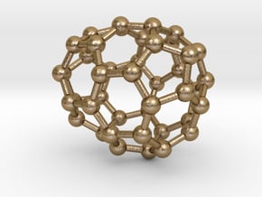 0230 Fullerene C42-9 c1 in Polished Gold Steel