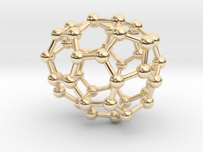 0230 Fullerene C42-9 c1 in 14k Gold Plated Brass