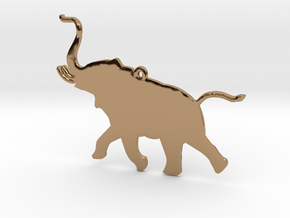 Trumpeting Elephant in Polished Brass