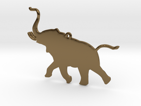 Trumpeting Elephant in Polished Bronze