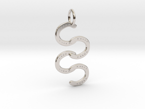 Horse Shoe pendant in Rhodium Plated Brass