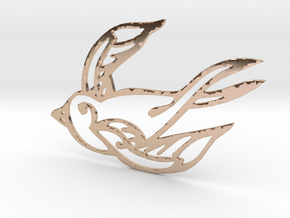 Swallow in 14k Rose Gold Plated Brass