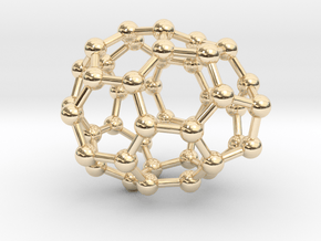 0233 Fullerene C42-12 cs in 14k Gold Plated Brass