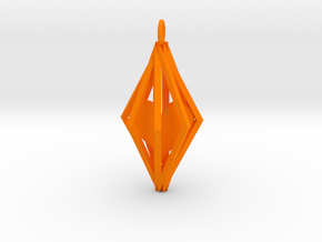 Trapped Heart Pendant in Orange Processed Versatile Plastic