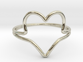 Wire Heart Ring (Size 7) in 14k White Gold