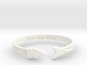 Ashe "never lose focus" Bracelet in White Processed Versatile Plastic: Medium