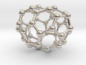0234 Fullerene C42-13 c2v in Rhodium Plated Brass