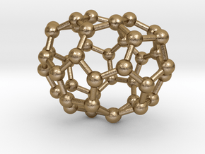 0234 Fullerene C42-13 c2v in Polished Gold Steel