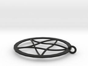 Pentagram Pendent(with Ring) in Black Natural Versatile Plastic