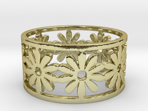 33 Daisy Ring V1 Ring Size 7.75 in 18k Gold Plated Brass