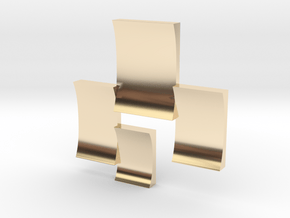 Blocks ear stud in 14k Gold Plated Brass