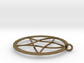 Pentagram Pendent(with Ring) in Polished Bronze