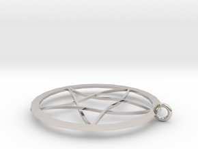 Pentagram Pendent(with Ring) in Rhodium Plated Brass