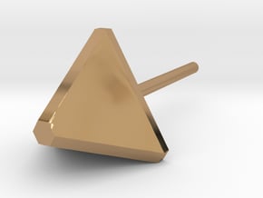 triangle ear stud in Polished Brass
